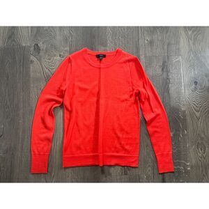 NEW J.Crew 100% Merino‎ Wool Light Long Sleeve Red Orange Shirt Top Sweater XXS